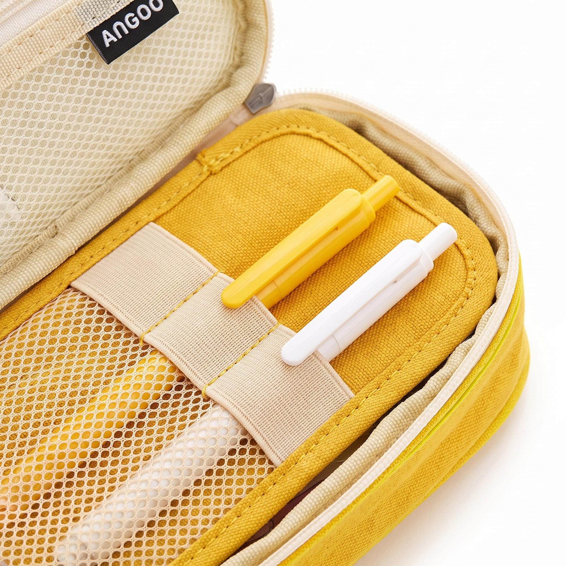 Pencil Case Pouch Multi-Compartment Stationery Organizer Fabric - detail