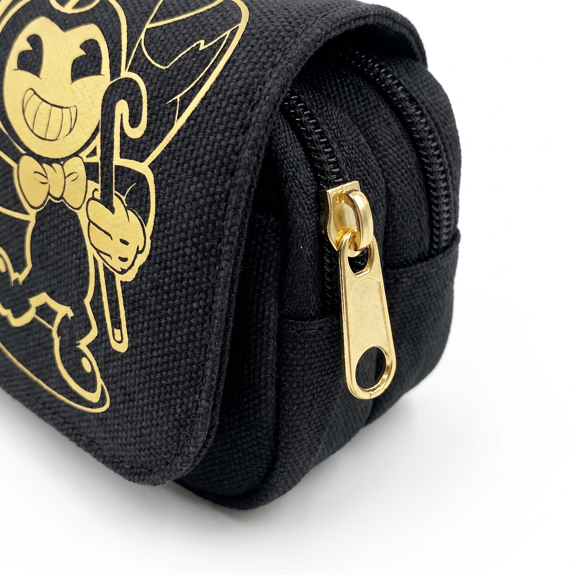 Pencil Case Pouch Black Fabric Large Capacity Organizer Pen Bag - detail