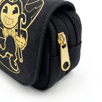 Pencil Case Pouch Black Fabric Large Capacity Organizer Pen Bag - detail