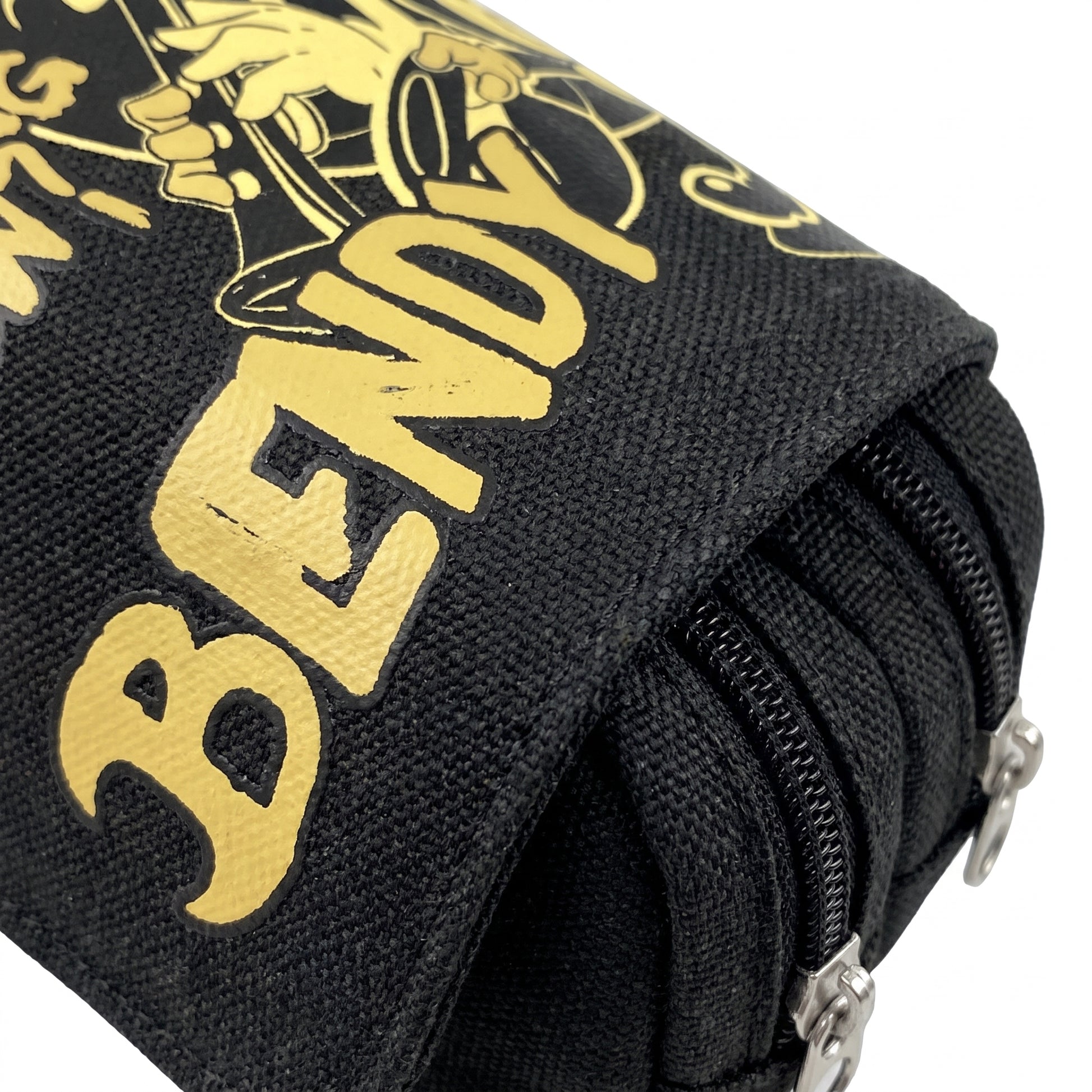 Pencil Case Pouch Black Fabric Large Capacity Organizer Pen Bag - detail