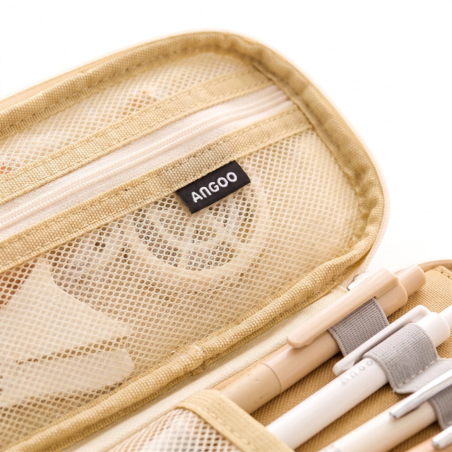 Pencil Case Pouch Multi-Compartment Stationery Organizer Fabric - detail