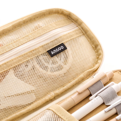Pencil Case Pouch Multi-Compartment Stationery Organizer Fabric - detail