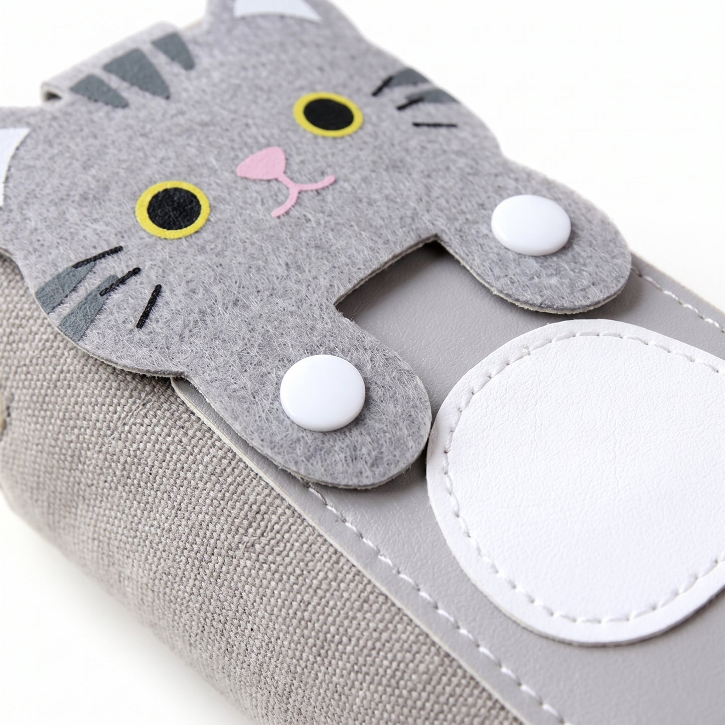Pencil Case Pouch Cute Cat Canvas Stationery Organizer - detail