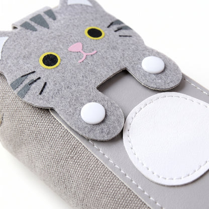Pencil Case Pouch Cute Cat Canvas Stationery Organizer - detail