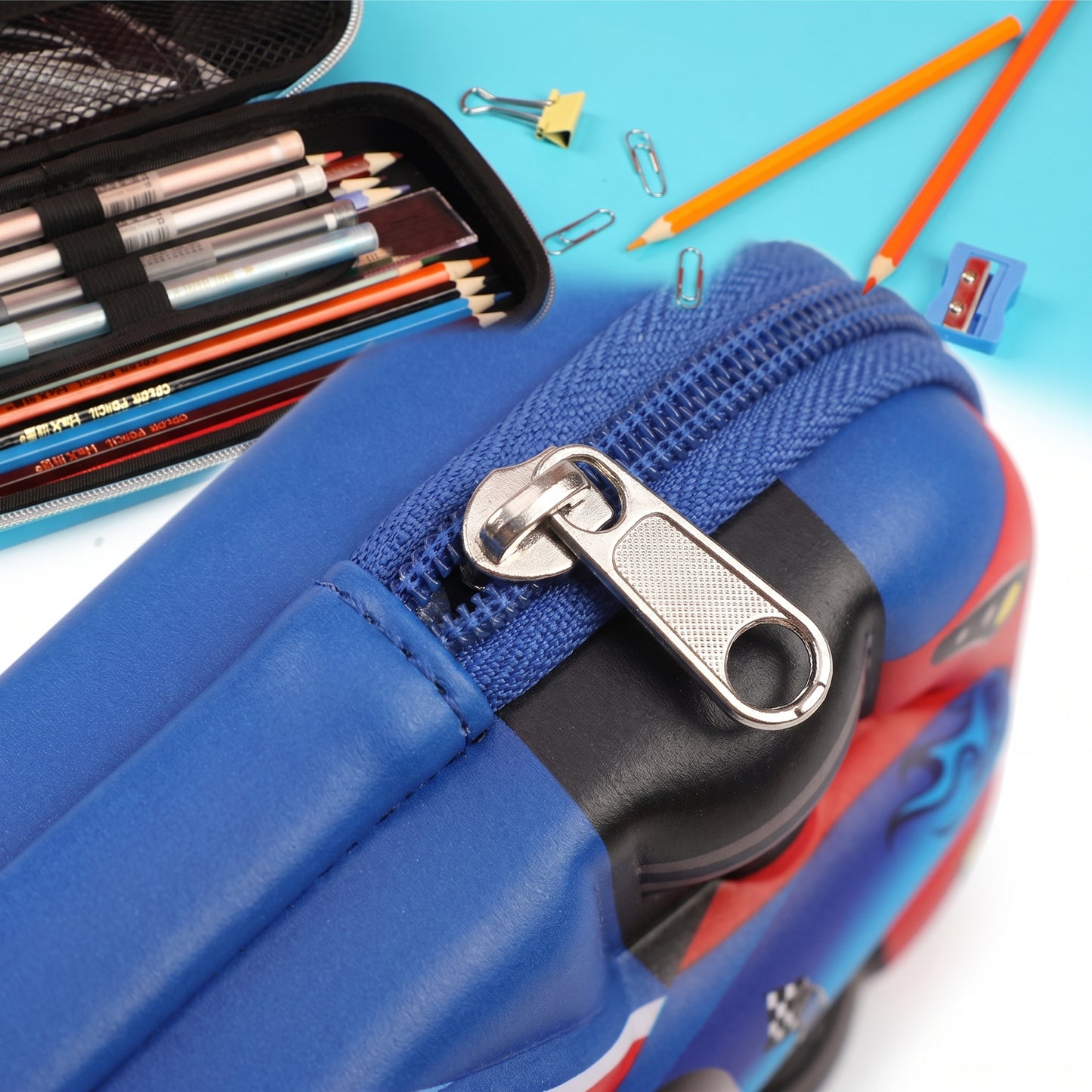 Pencil Case Race Car 3D Molded Large Capacity Stationery Organizer - detail