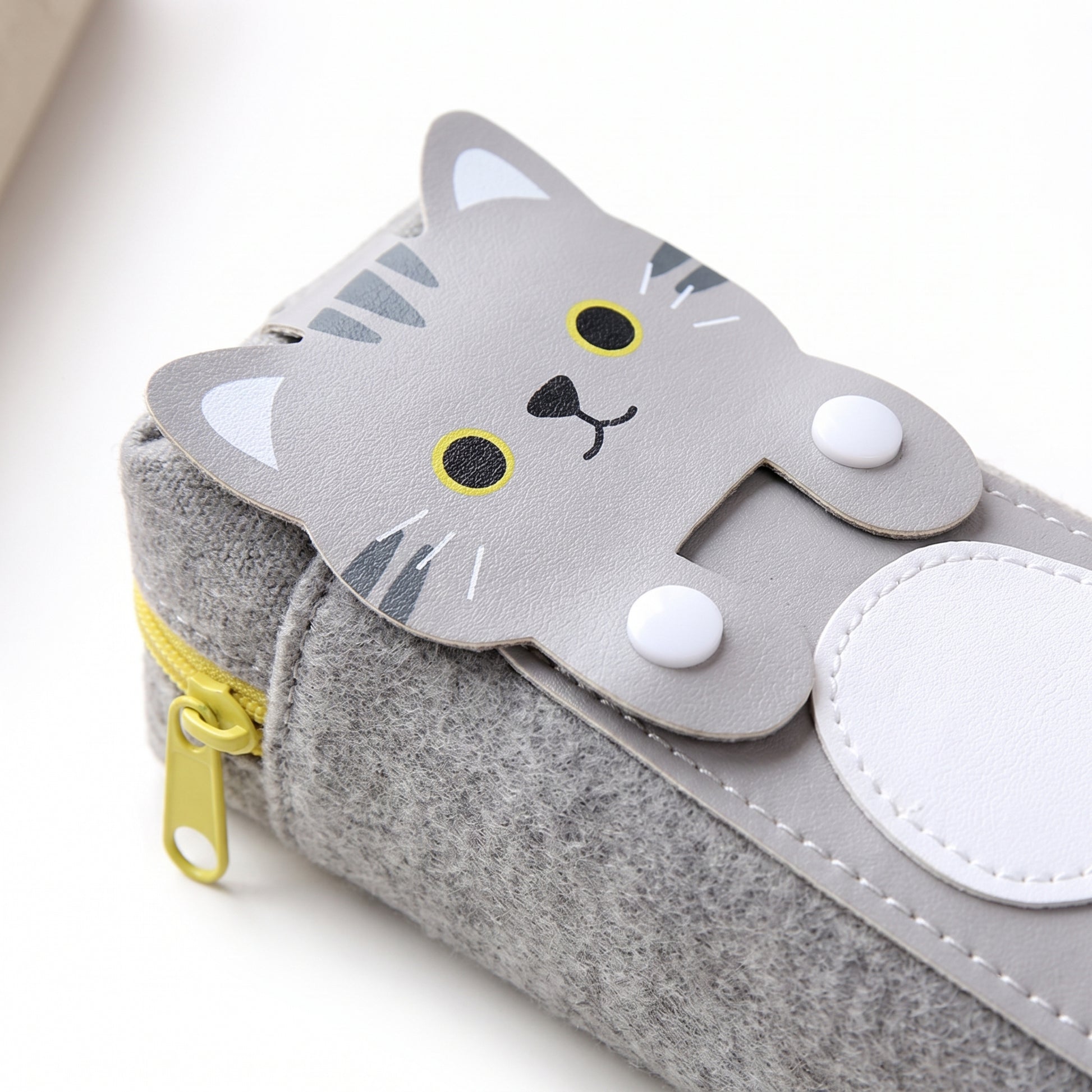 Pencil Case Pouch Cute Cat Canvas Stationery Organizer - detail