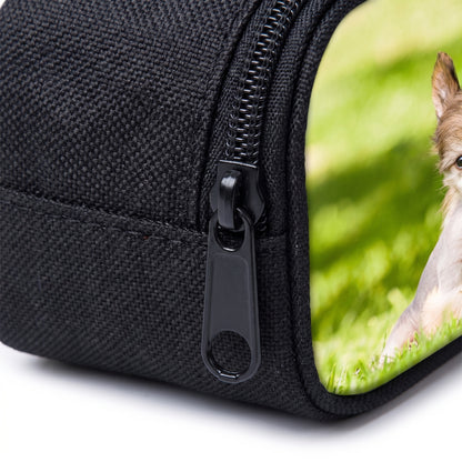 Pencil Case Pouch Black Zippered Stationery Organizer Designs - detail