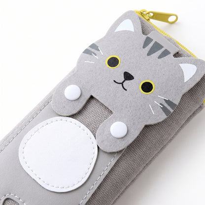 Pencil Case Pouch Cute Cat Canvas Stationery Organizer - detail