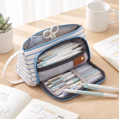 Pencil Case Pouch Fabric Stationery Organizer Large Capacity - Image 9