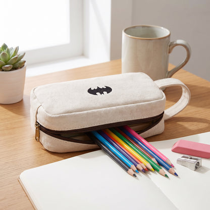 Pencil Case Superhero Pouch Canvas Organizer Zippered Design - Image 1