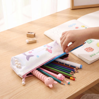 Pencil Case Pouch Iridescent Stationery Organizer Zippered - Image 11