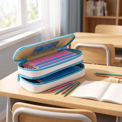 Pencil Case Pouch Makeup Stand-Up Stationery Organizer - Image 2