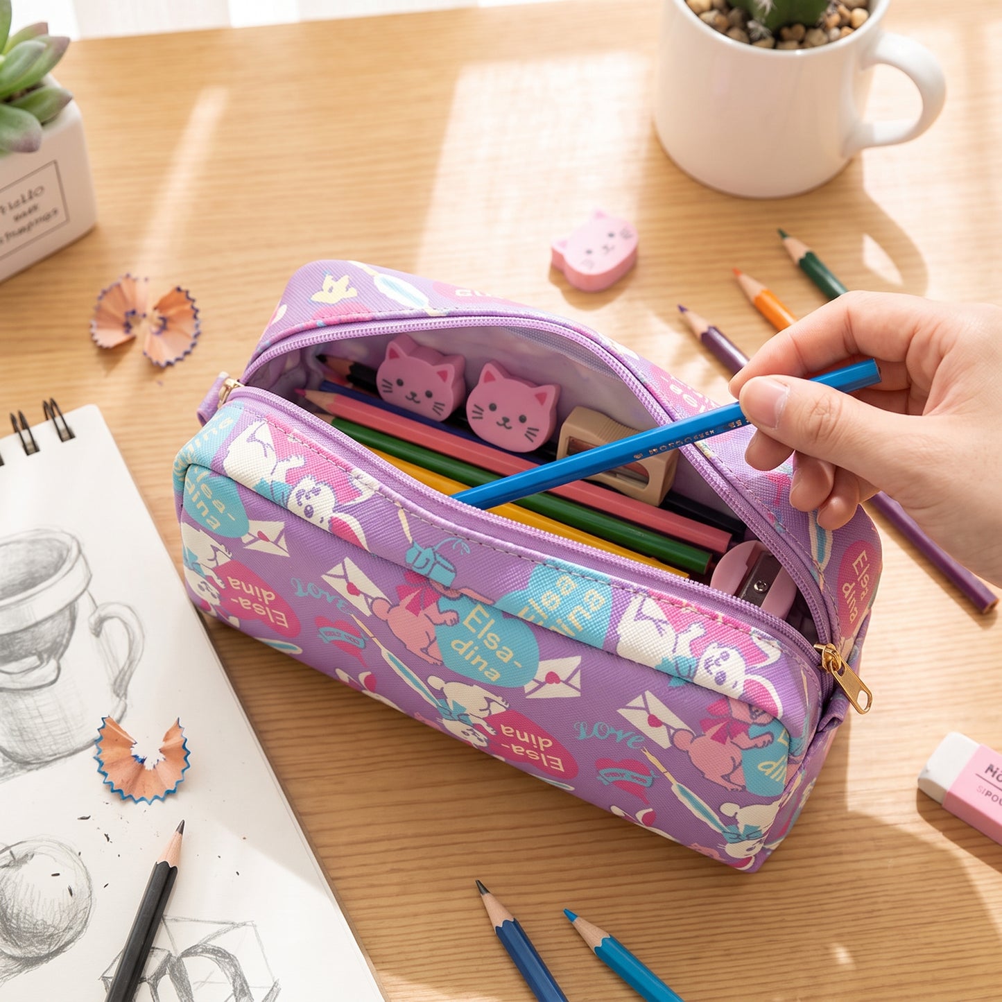 Pencil Case Pouch Cartoon Stationery Organizer - Image 1