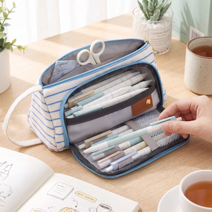Pencil Case Pouch Fabric Stationery Organizer Large Capacity - Image 23