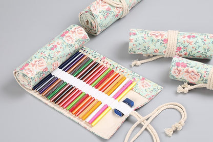Pencil Case Pencil Holder Canvas Material Roll Up Pencil Roll - Image 3