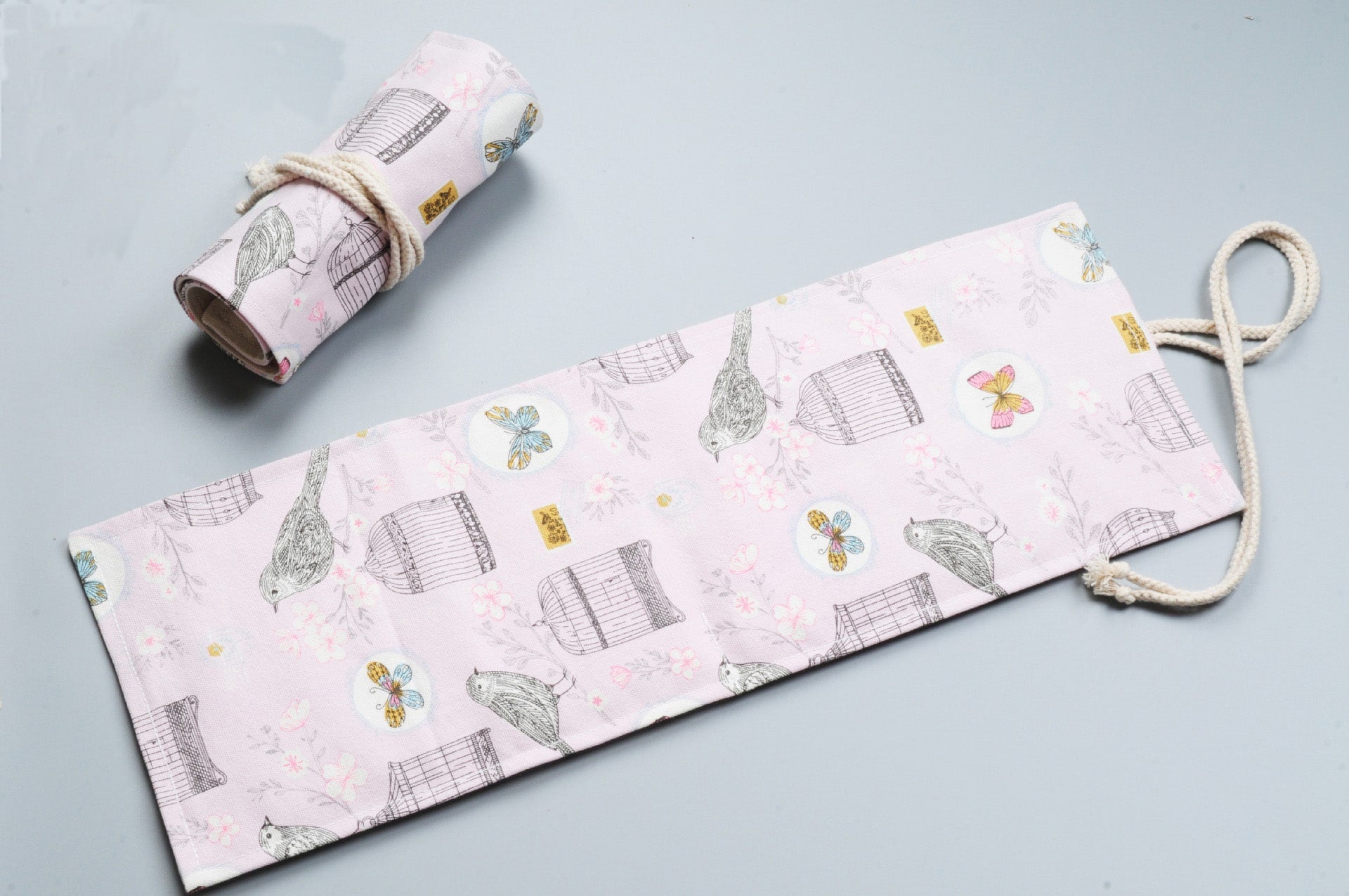 Pencil Case Pencil Holder Canvas Material Roll Up Pencil Roll - Image 6