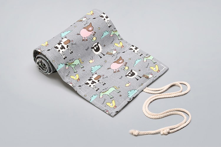 Pencil Case Pencil Holder Canvas Material Roll Up Pencil Roll - Image 8