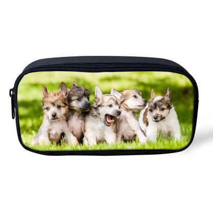 Pencil Case Pouch Black Zippered Stationery Organizer Designs - Image 1