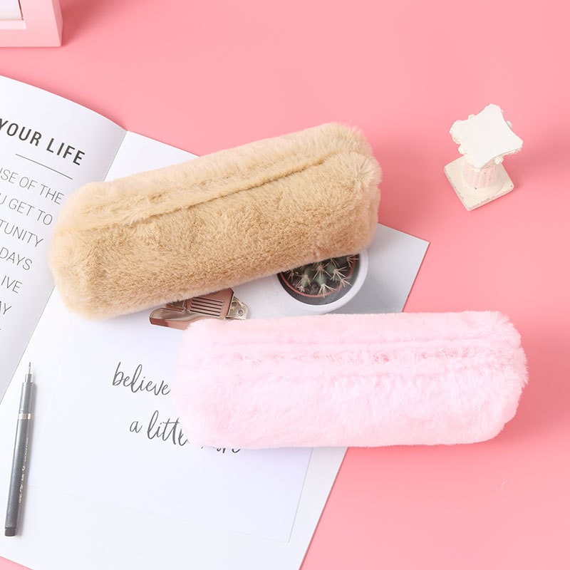 Pencil Case Pouch Cute Plush Soft Zippered Material - Image 1