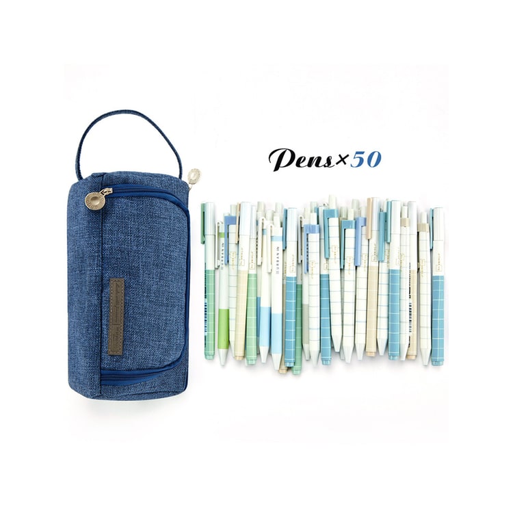 Pencil Case Pouch Fabric Stationery Organizer Large Capacity - Image 1