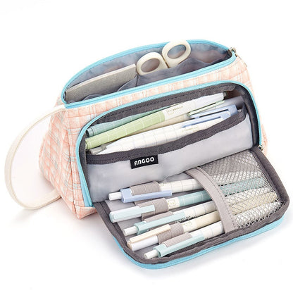 Pencil Case Pouch Fabric Stationery Organizer Large Capacity - Image 12