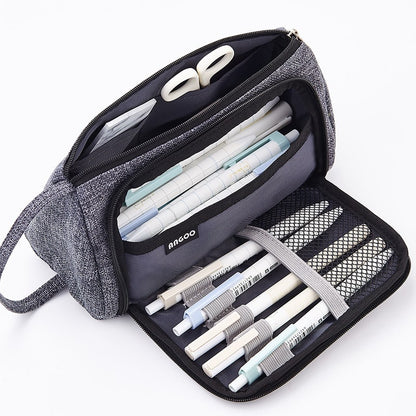 Pencil Case Pouch Fabric Stationery Organizer Large Capacity - Image 13