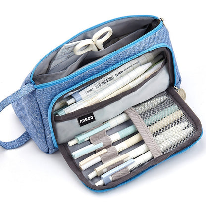 Pencil Case Pouch Fabric Stationery Organizer Large Capacity - Image 16