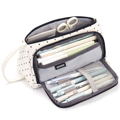 Pencil Case Pouch Fabric Stationery Organizer Large Capacity - Image 19