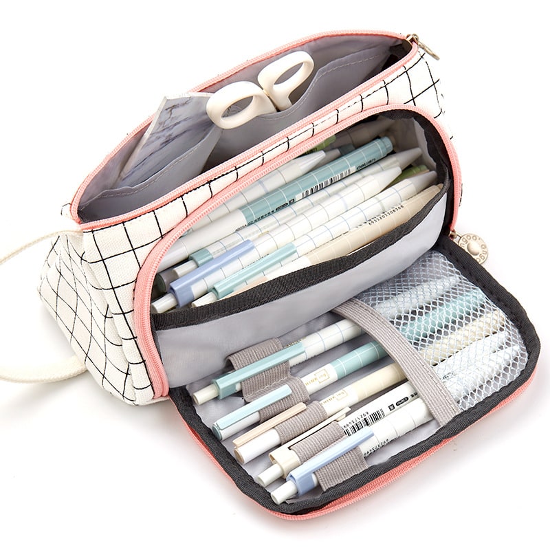 Pencil Case Pouch Fabric Stationery Organizer Large Capacity - Image 21
