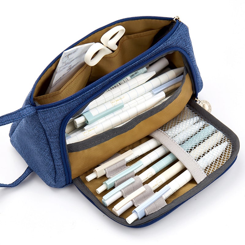 Pencil Case Pouch Fabric Stationery Organizer Large Capacity - Image 25