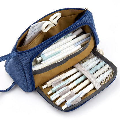 Pencil Case Pouch Fabric Stationery Organizer Large Capacity - Image 25