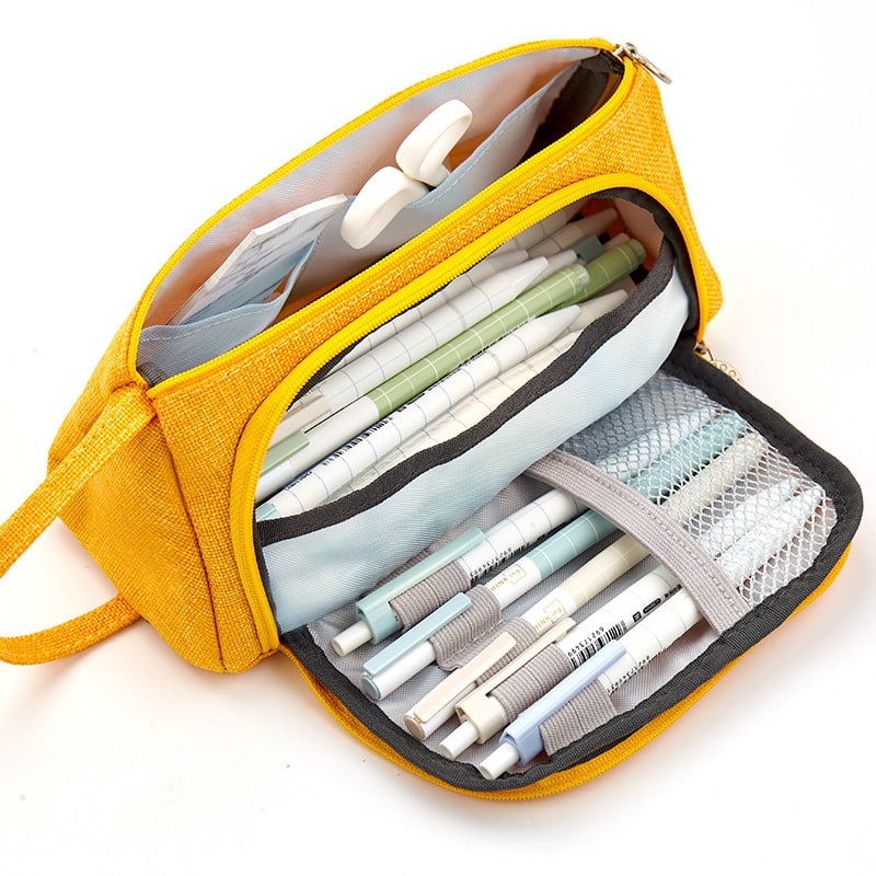 Pencil Case Pouch Fabric Stationery Organizer Large Capacity - Image 4