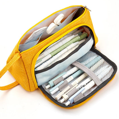 Pencil Case Pouch Fabric Stationery Organizer Large Capacity - Image 4