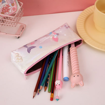 Pencil Case Pouch Iridescent Stationery Organizer Zippered - Image 1