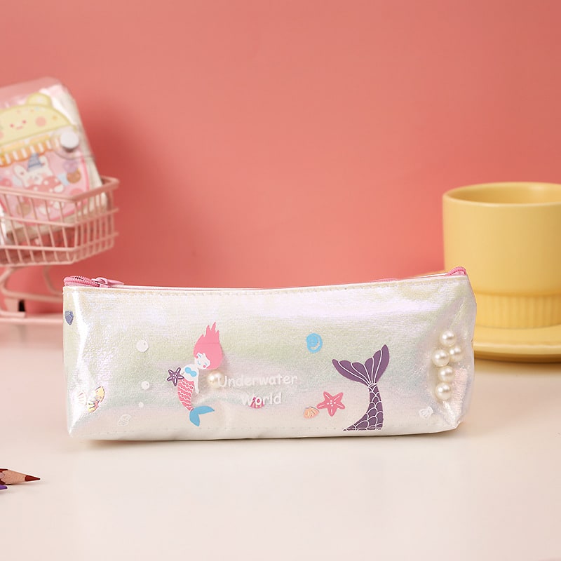 Pencil Case Pouch Iridescent Stationery Organizer Zippered - Image 12