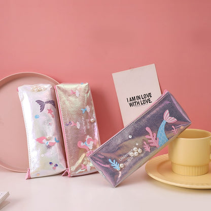 Pencil Case Pouch Iridescent Stationery Organizer Zippered - Image 8