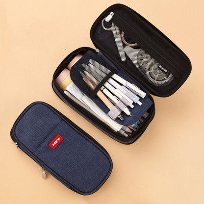 Pencil Case Pouch Multi-Compartment Stationery Organizer Fabric - Image 11