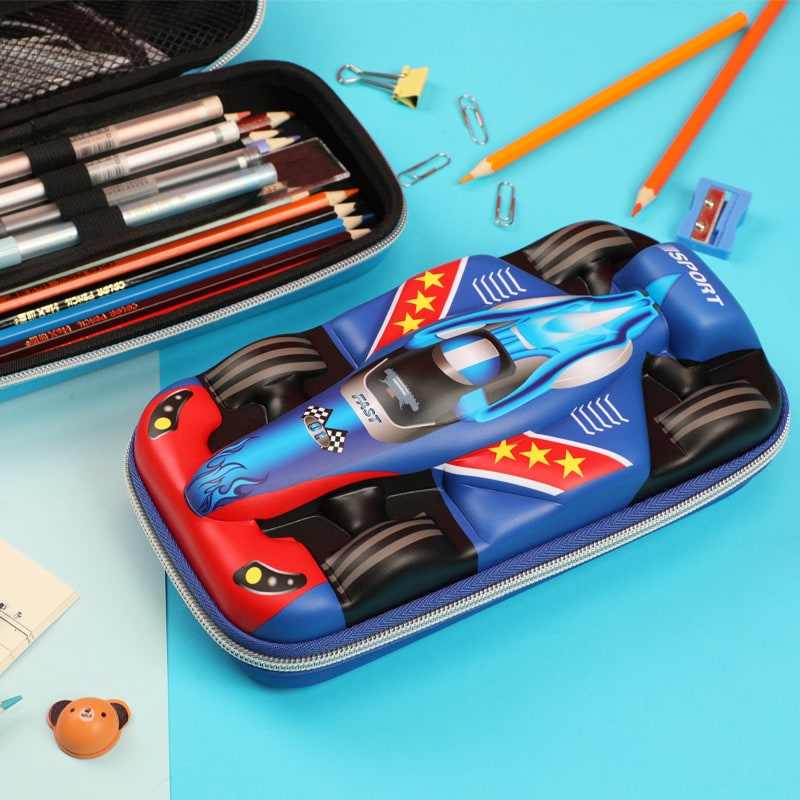 Pencil Case Race Car 3D Molded Large Capacity Stationery Organizer - Image 1