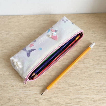 Pencil Case Pouch Iridescent Stationery Organizer Zippered - scale