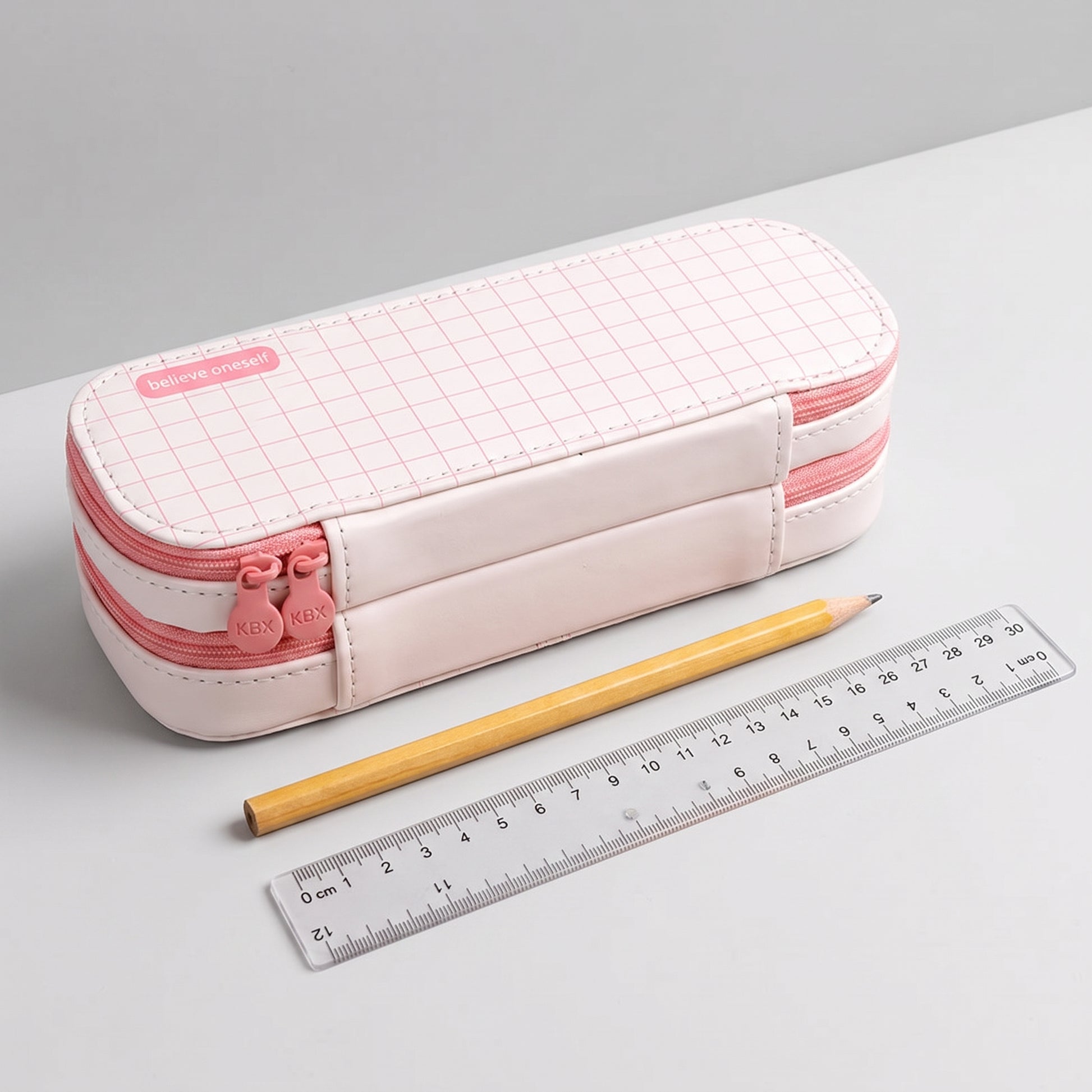 Pencil Case Pouch Makeup Stand-Up Stationery Organizer - scale