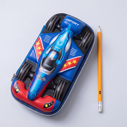 Pencil Case Race Car 3D Molded Large Capacity Stationery Organizer - scale