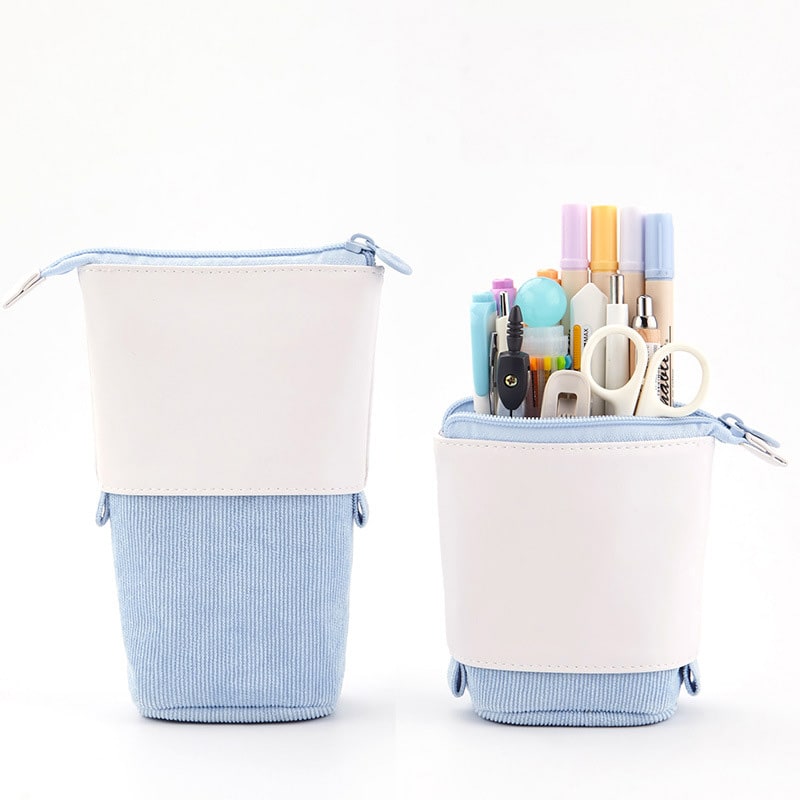 Pencil Case Standing Corduroy Pen Holder Retractable Pop - Image 12