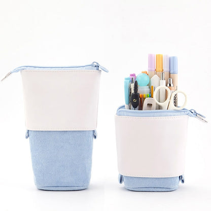 Pencil Case Standing Corduroy Pen Holder Retractable Pop - Image 12