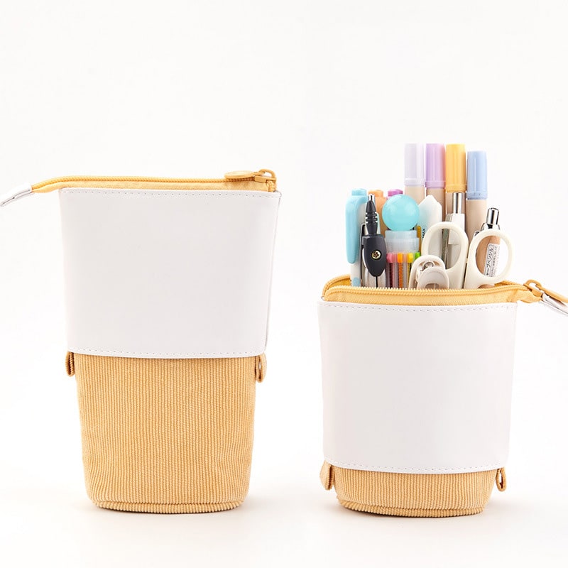 Pencil Case Standing Corduroy Pen Holder Retractable Pop - Image 14
