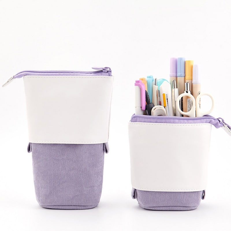 Pencil Case Standing Corduroy Pen Holder Retractable Pop - Image 6