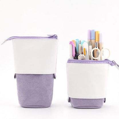 Pencil Case Standing Corduroy Pen Holder Retractable Pop - Image 6