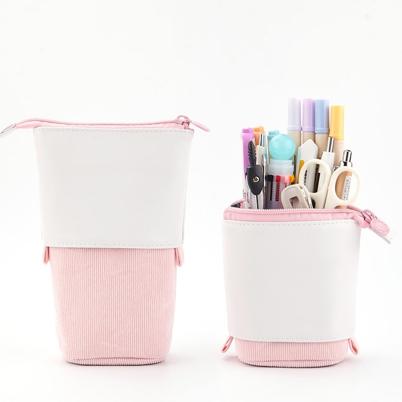 Pencil Case Standing Corduroy Pen Holder Retractable Pop - Image 9