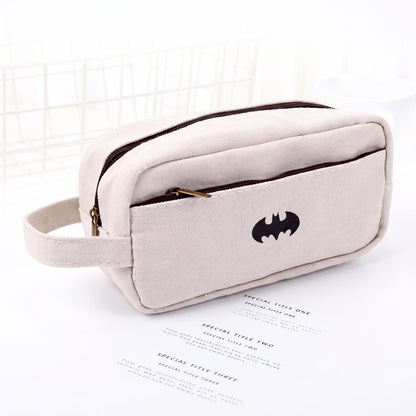 Pencil Case Superhero Pouch Canvas Organizer Zippered Design - studio