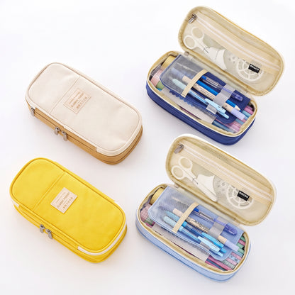 Pencil Case Pouch Multi-Compartment Stationery Organizer Fabric - studio