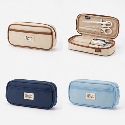 Pencil Case Pouch Multi-Compartment Stationery Organizer Fabric - studio